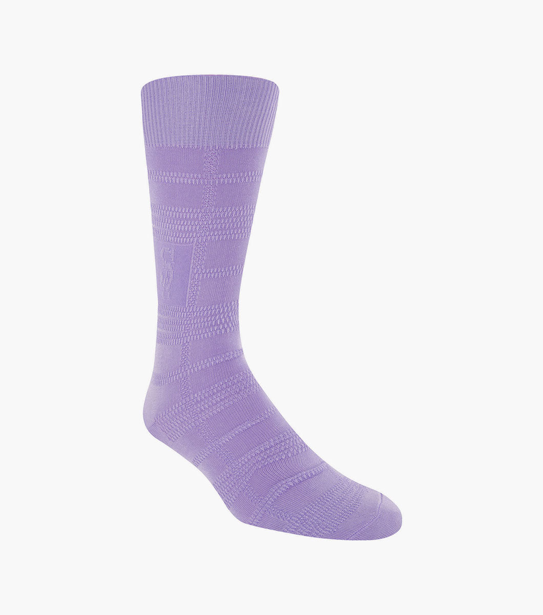 Stacy Adams Tonal Plaid Men's Crew Dress Socks Men’s Socks - Grape