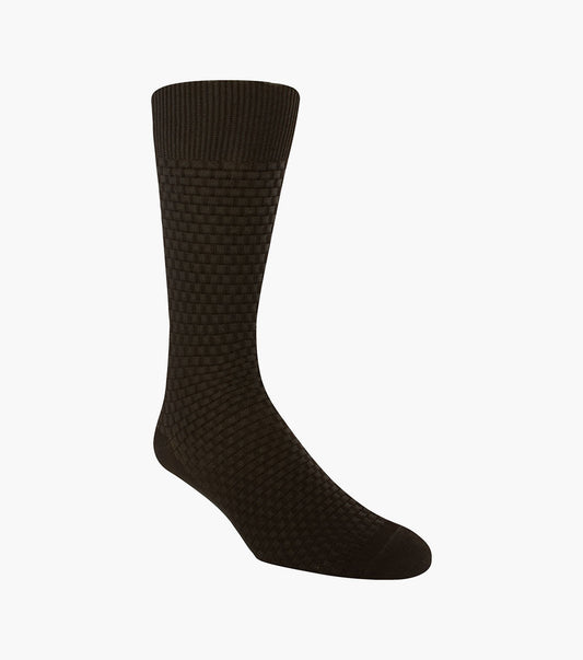 Stacy Adams Basket Weave Men's Crew Dress Socks Men’s Socks - Brown