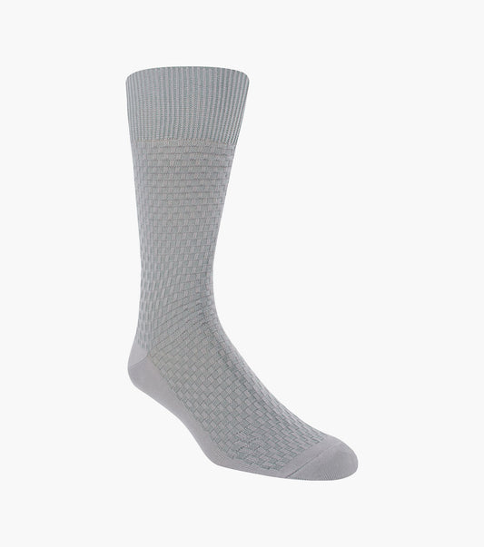 Stacy Adams Basket Weave Men's Crew Dress Socks Men’s Socks - Silver