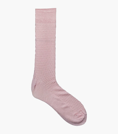 Stacy Adams Basket Weave Men's Crew Dress Socks Men’s Socks - Pink Multi