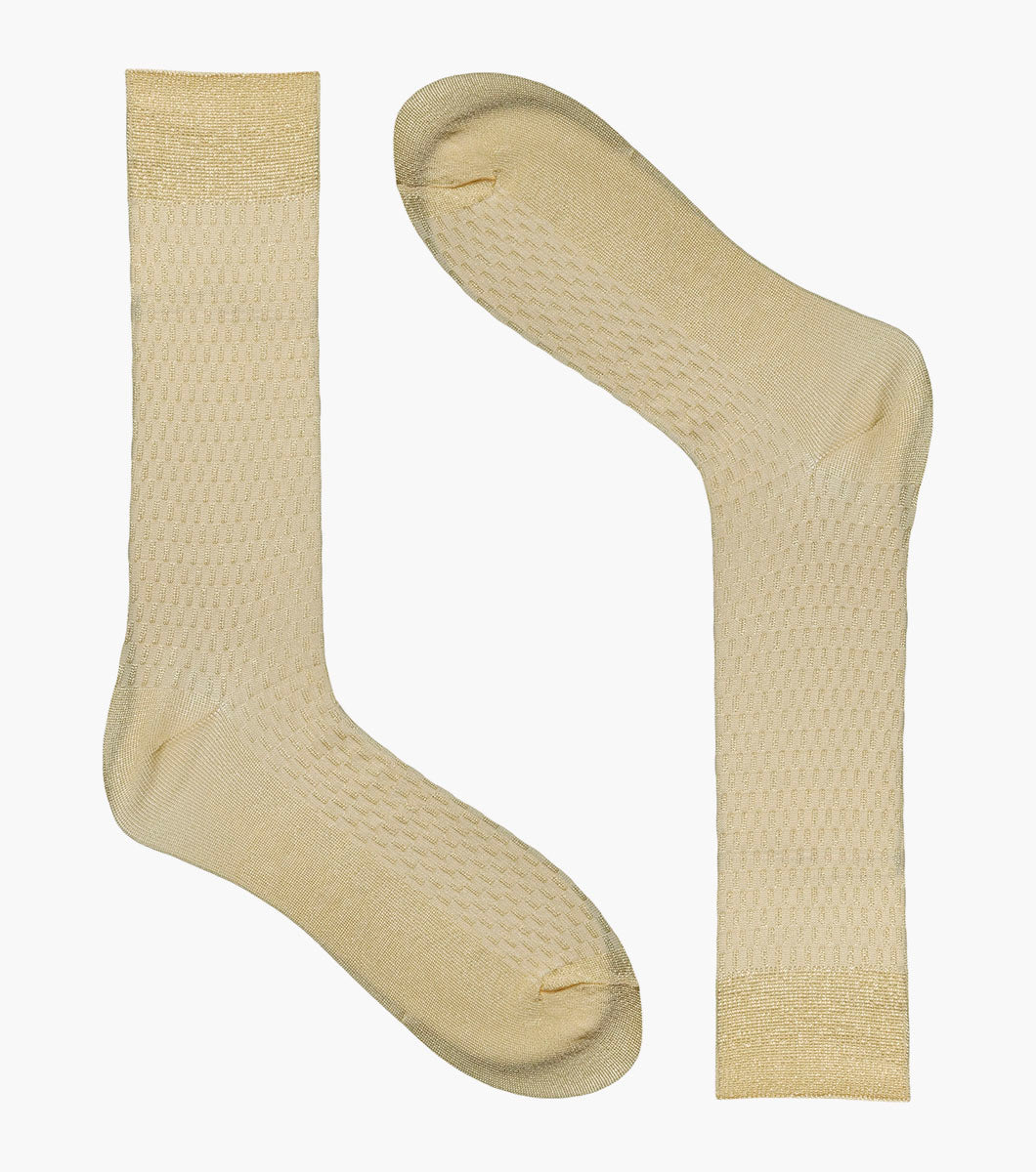 Stacy Adams Basket Weave Men's Crew Dress Socks Men’s Socks - Yellow