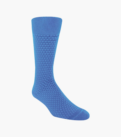 Stacy Adams Basket Weave Men's Crew Dress Socks Men’s Socks - DENIM/CHMB