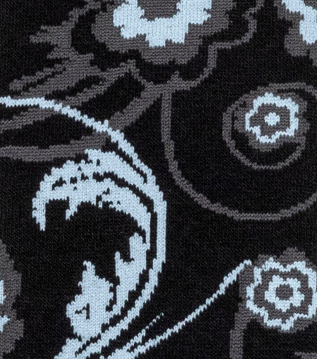 Stacy Adams Bright Floral Men's Crew Dress Socks Men’s Socks - Black/Gray