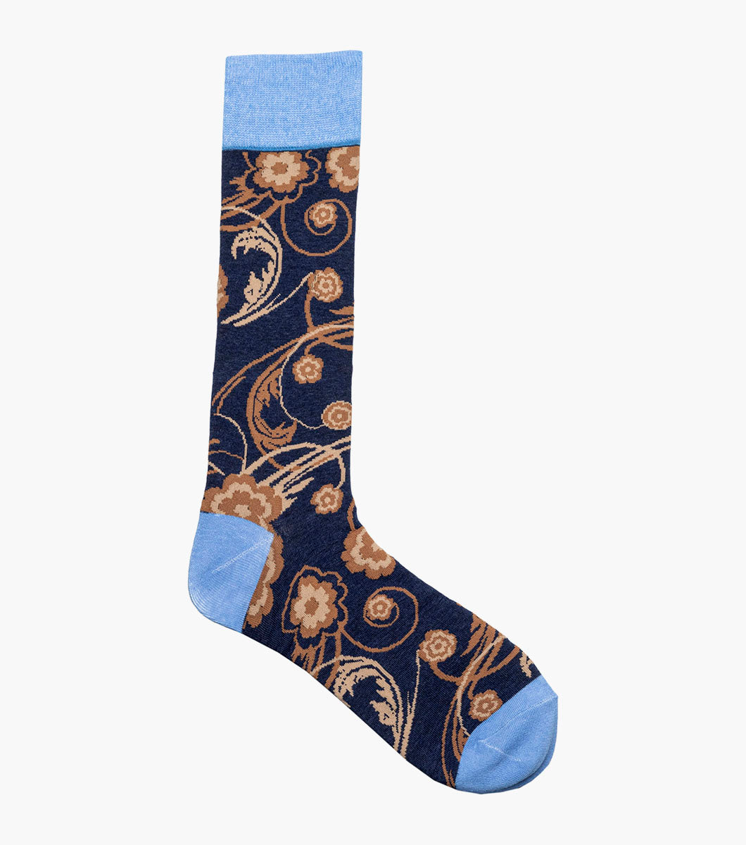 Stacy Adams Bright Floral Men's Crew Dress Socks Men’s Socks - Blue