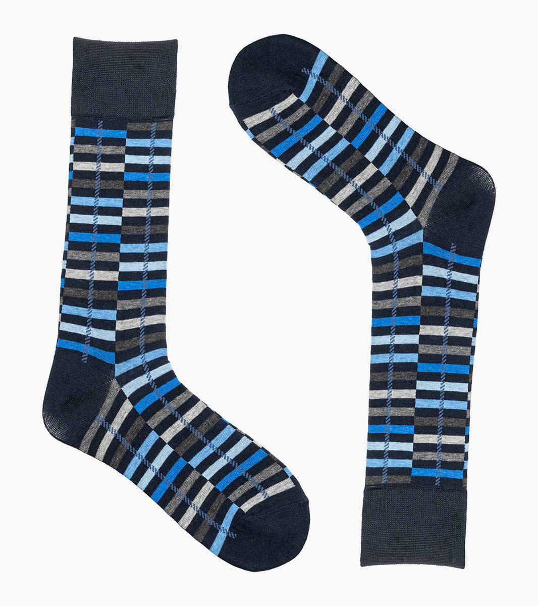 Stacy Adams Offset Stripe Men's Crew Dress Socks Men’s Socks - Navy Multi