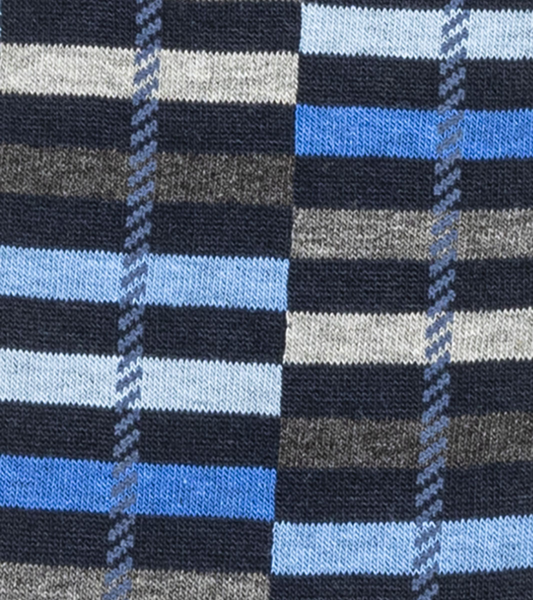 Stacy Adams Offset Stripe Men's Crew Dress Socks Men’s Socks - Navy Multi