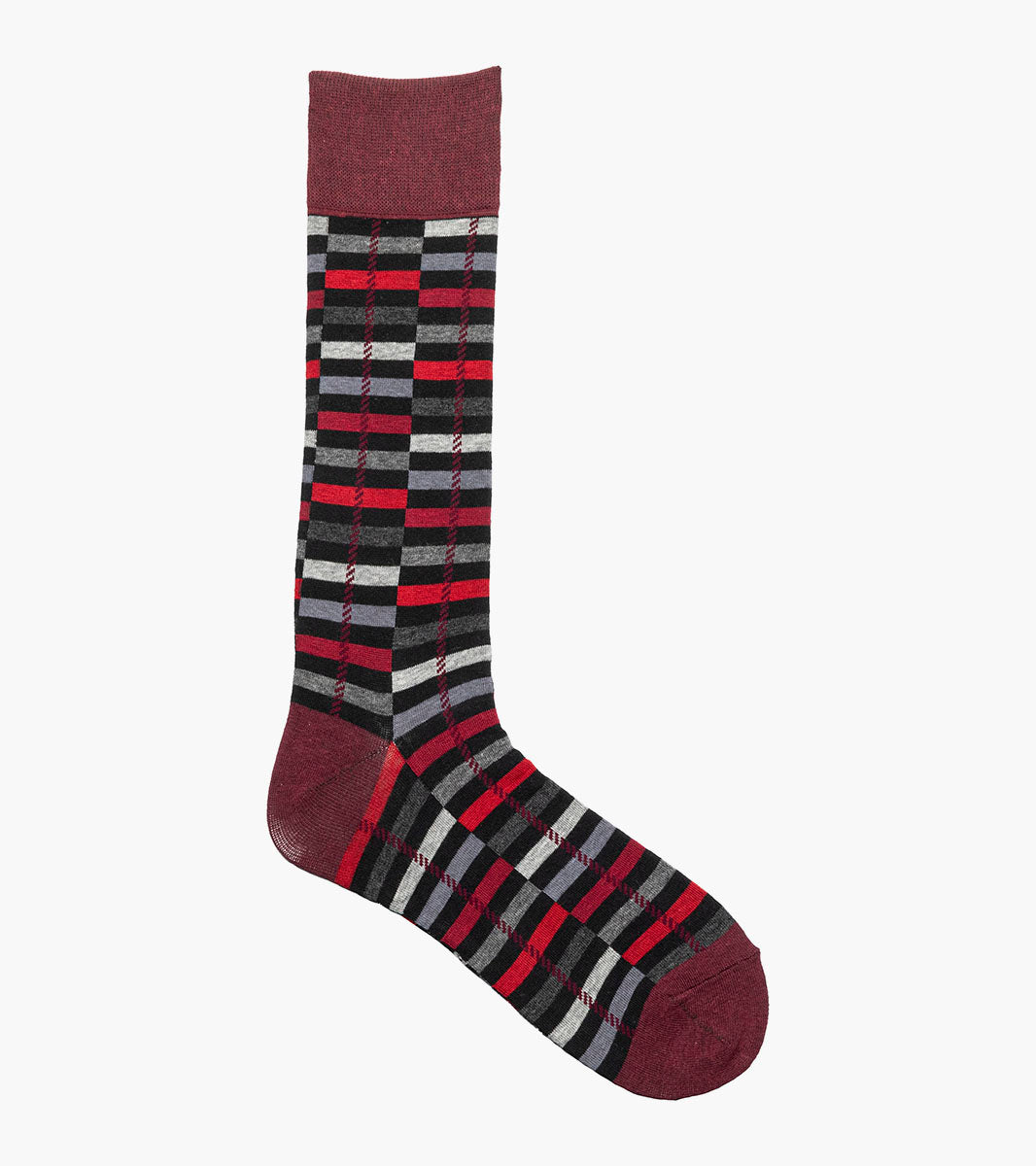 Stacy Adams Offset Stripe Men's Crew Dress Socks Men’s Socks - Red Multi