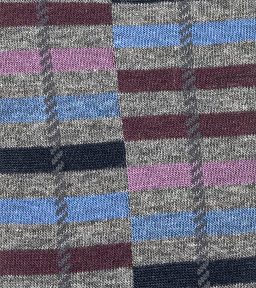 Stacy Adams Offset Stripe Men's Crew Dress Socks Men’s Socks - Purple Multi