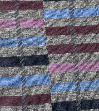 Stacy Adams Offset Stripe Men's Crew Dress Socks Men’s Socks - Purple Multi