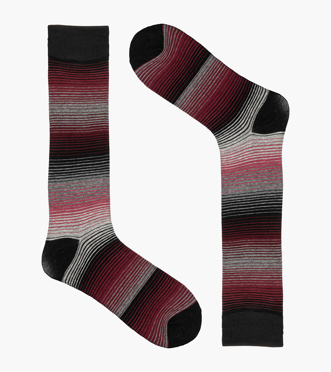 Stacy Adams Cool Stripe Men's Crew Dress Socks Men’s Socks - Red Multi