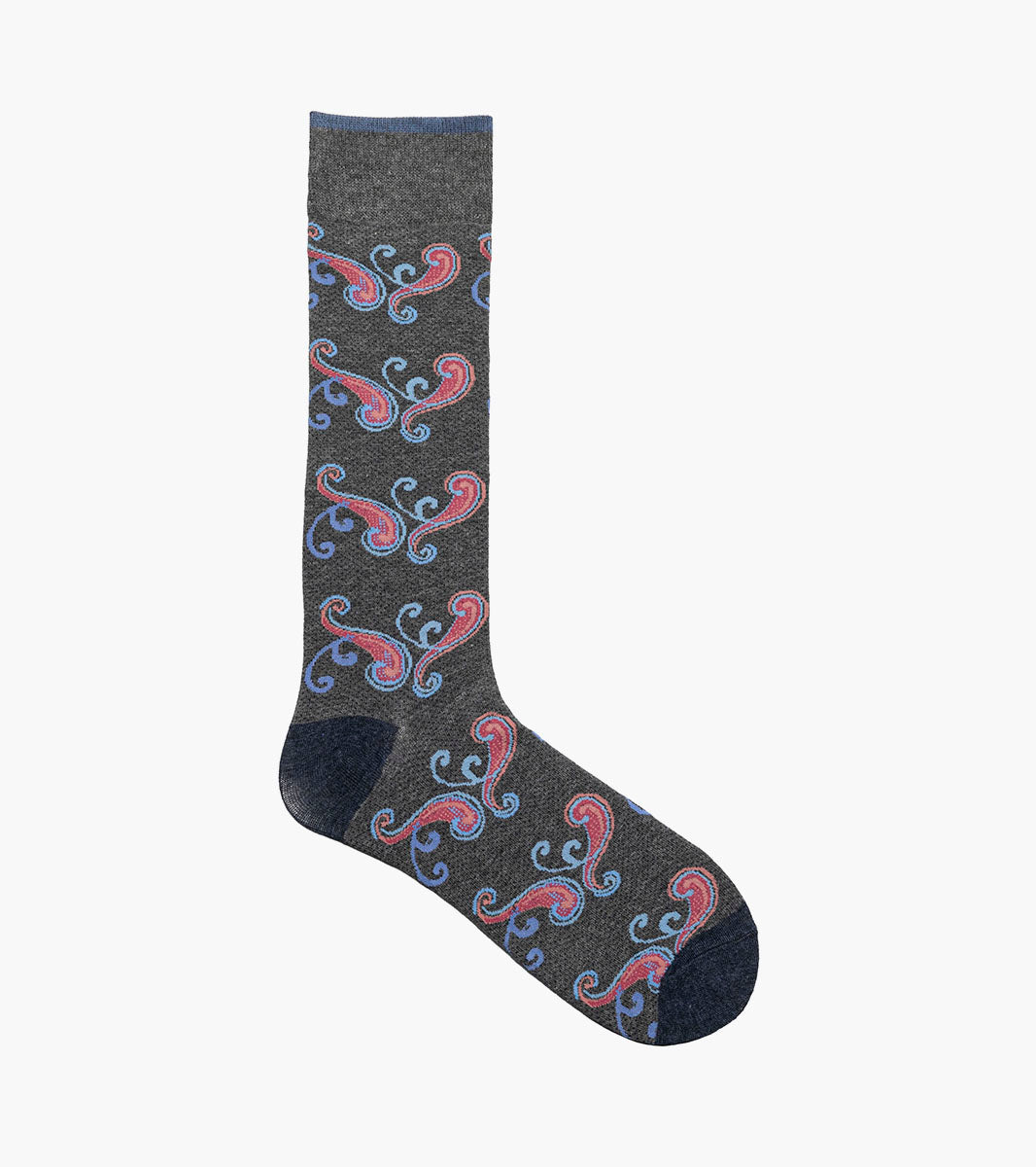 Stacy Adams Cool Paisley Men's Crew Dress Socks Men’s Socks - Gray Multi
