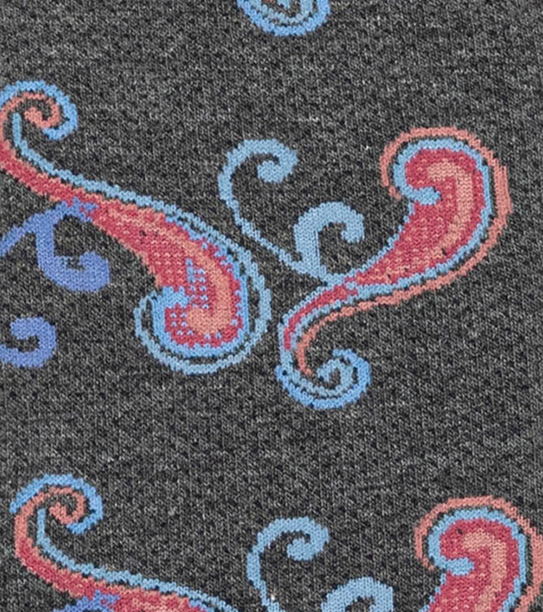 Stacy Adams Cool Paisley Men's Crew Dress Socks Men’s Socks - Gray Multi