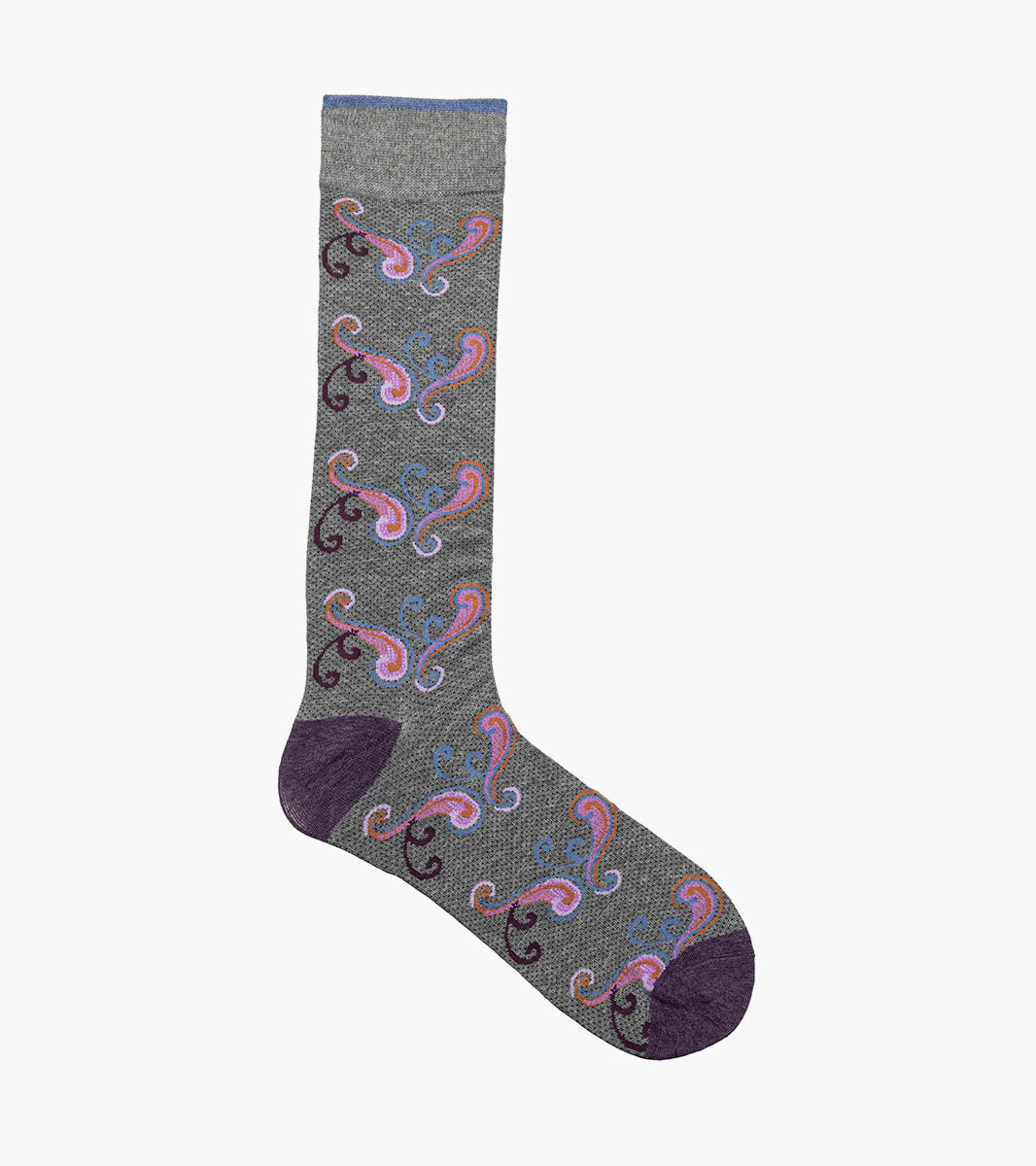 Stacy Adams Cool Paisley Men's Crew Dress Socks Men’s Socks - Light Gray Multi