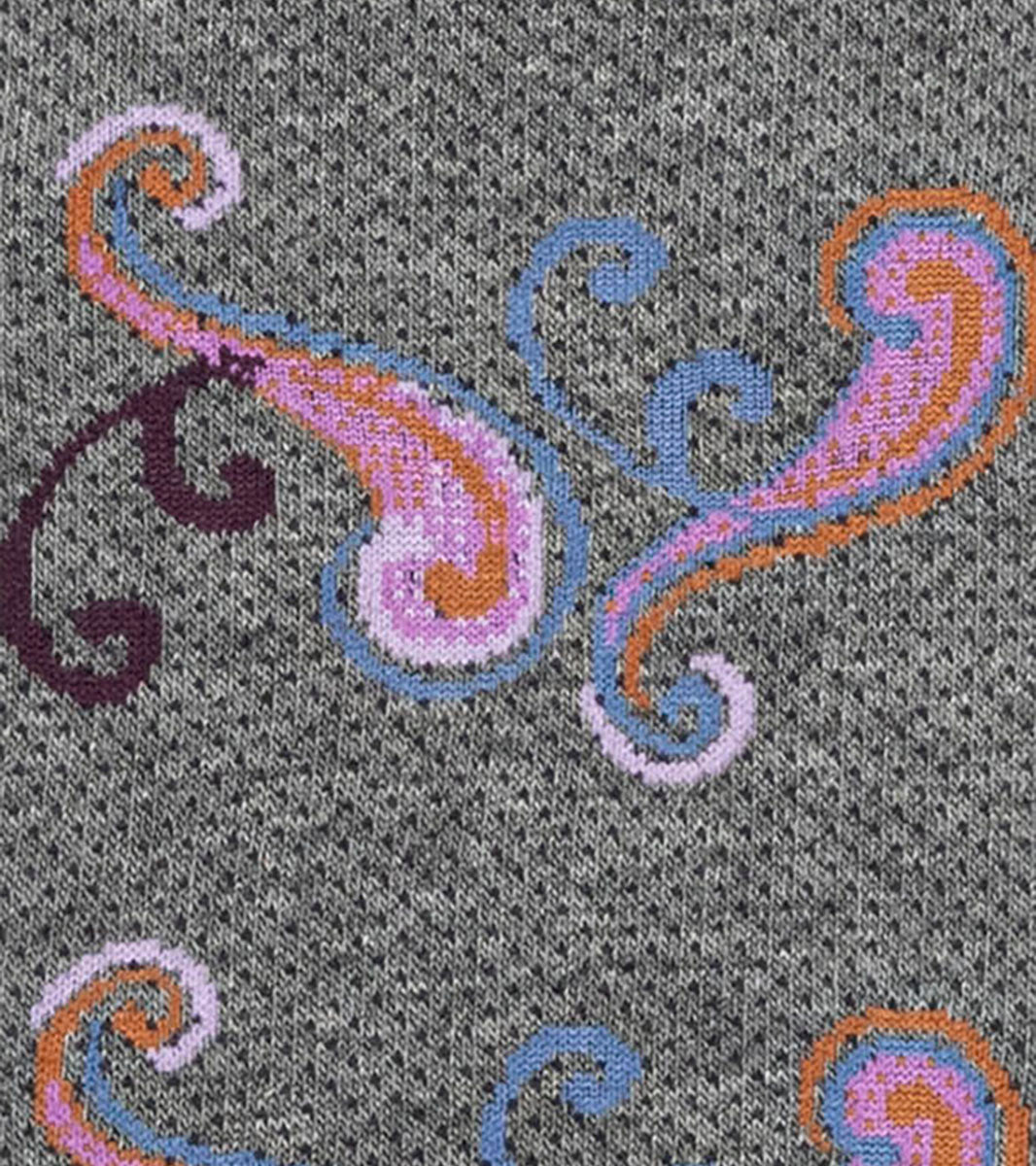 Stacy Adams Cool Paisley Men's Crew Dress Socks Men’s Socks - Light Gray Multi