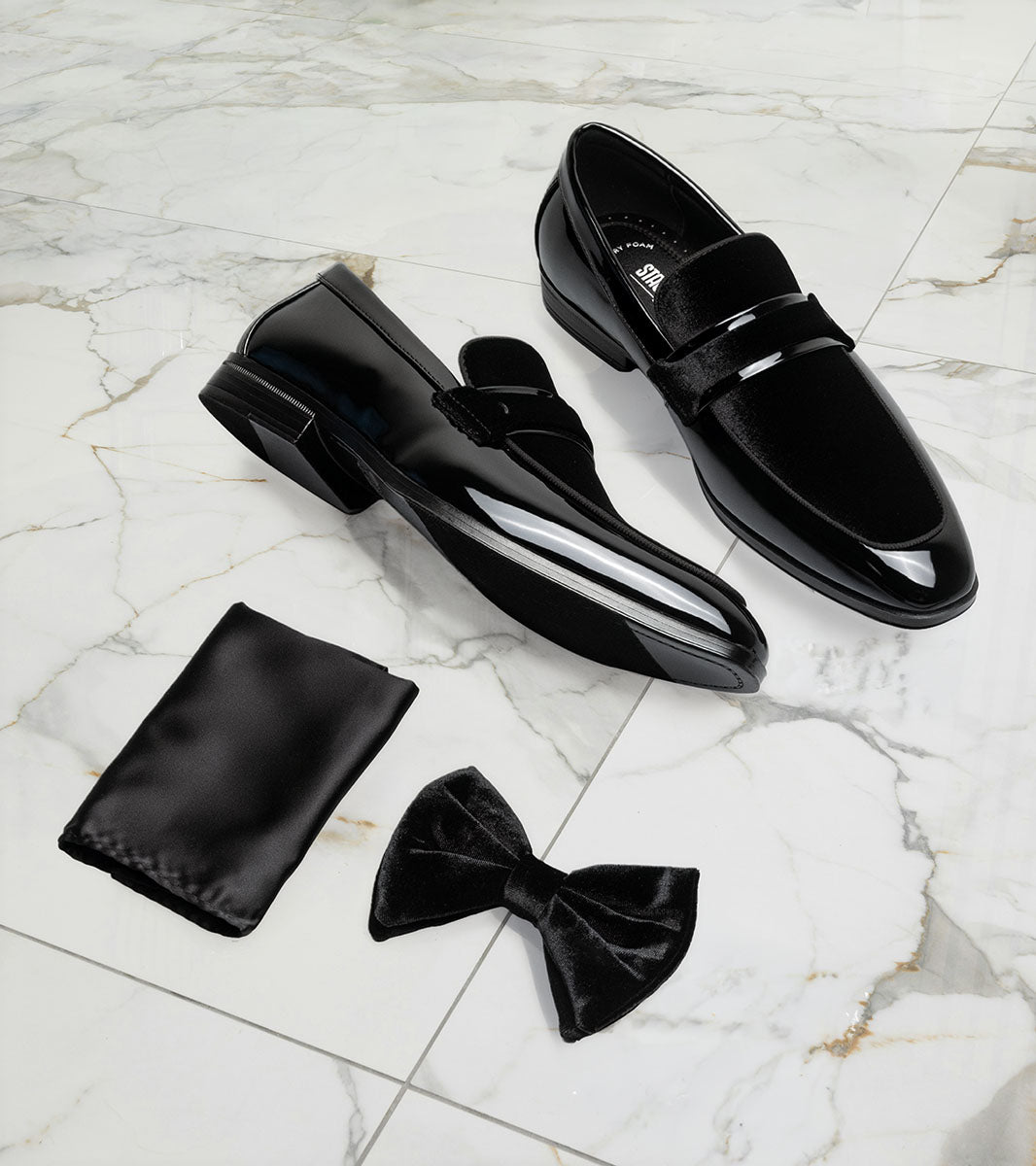 Stacy Adams Spratley Bow Tie & Hanky Set Men’s Ties - Black