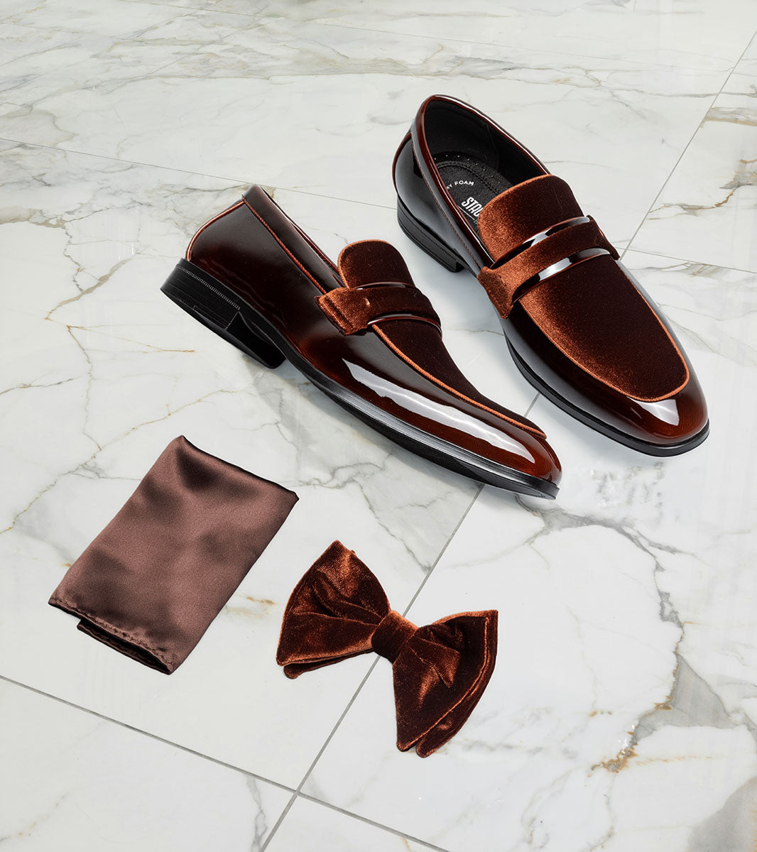 Stacy Adams Spratley Bow Tie & Hanky Set Men’s Ties - Brown