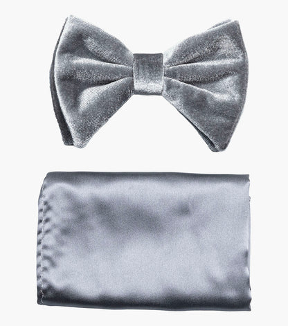 Stacy Adams Spratley Bow Tie & Hanky Set Men’s Ties - Gray
