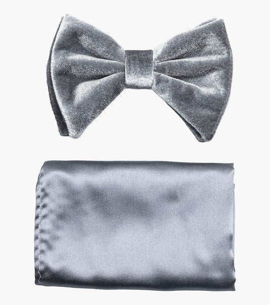 Stacy Adams Spratley Bow Tie & Hanky Set Men’s Ties - Gray