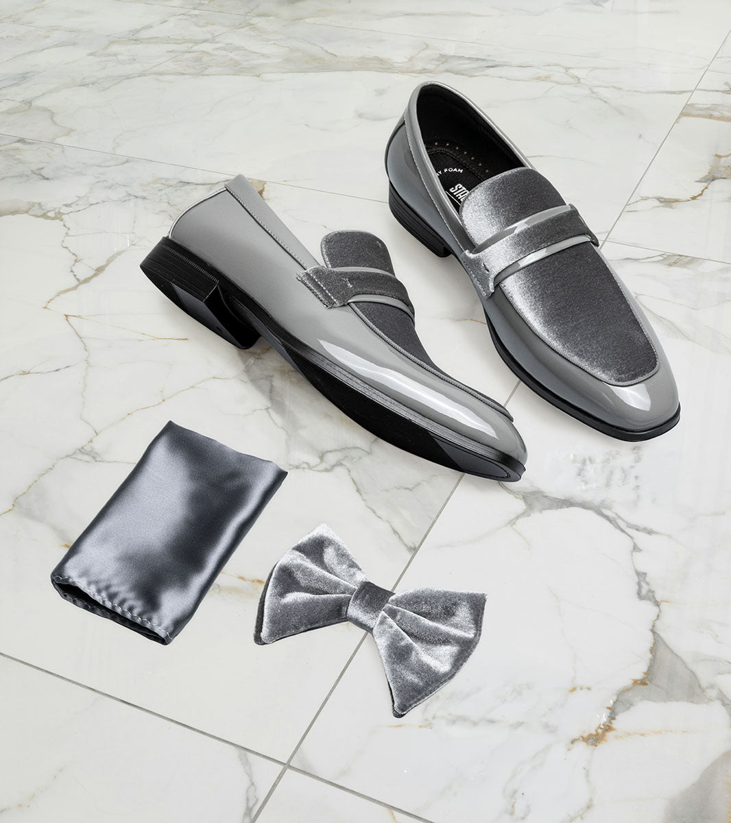 Stacy Adams Spratley Bow Tie & Hanky Set Men’s Ties - Gray