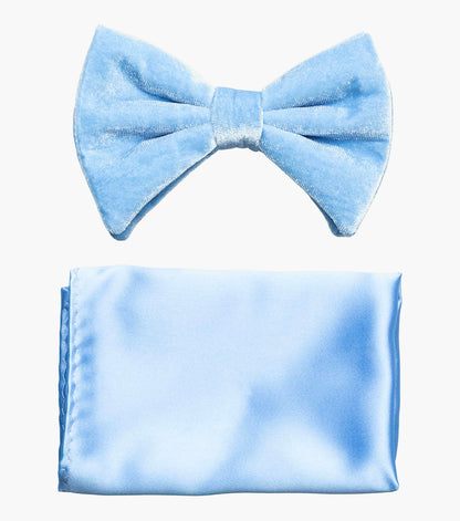 Stacy Adams Spratley Bow Tie & Hanky Set Men’s Ties - Light Blue