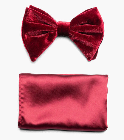 Stacy Adams Spratley Bow Tie & Hanky Set Men’s Ties - Burgundy