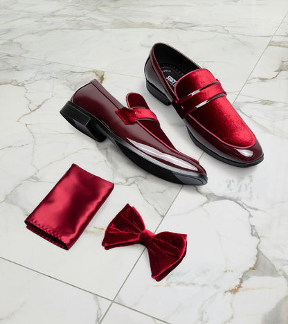 Stacy Adams Spratley Bow Tie & Hanky Set Men’s Ties - Burgundy
