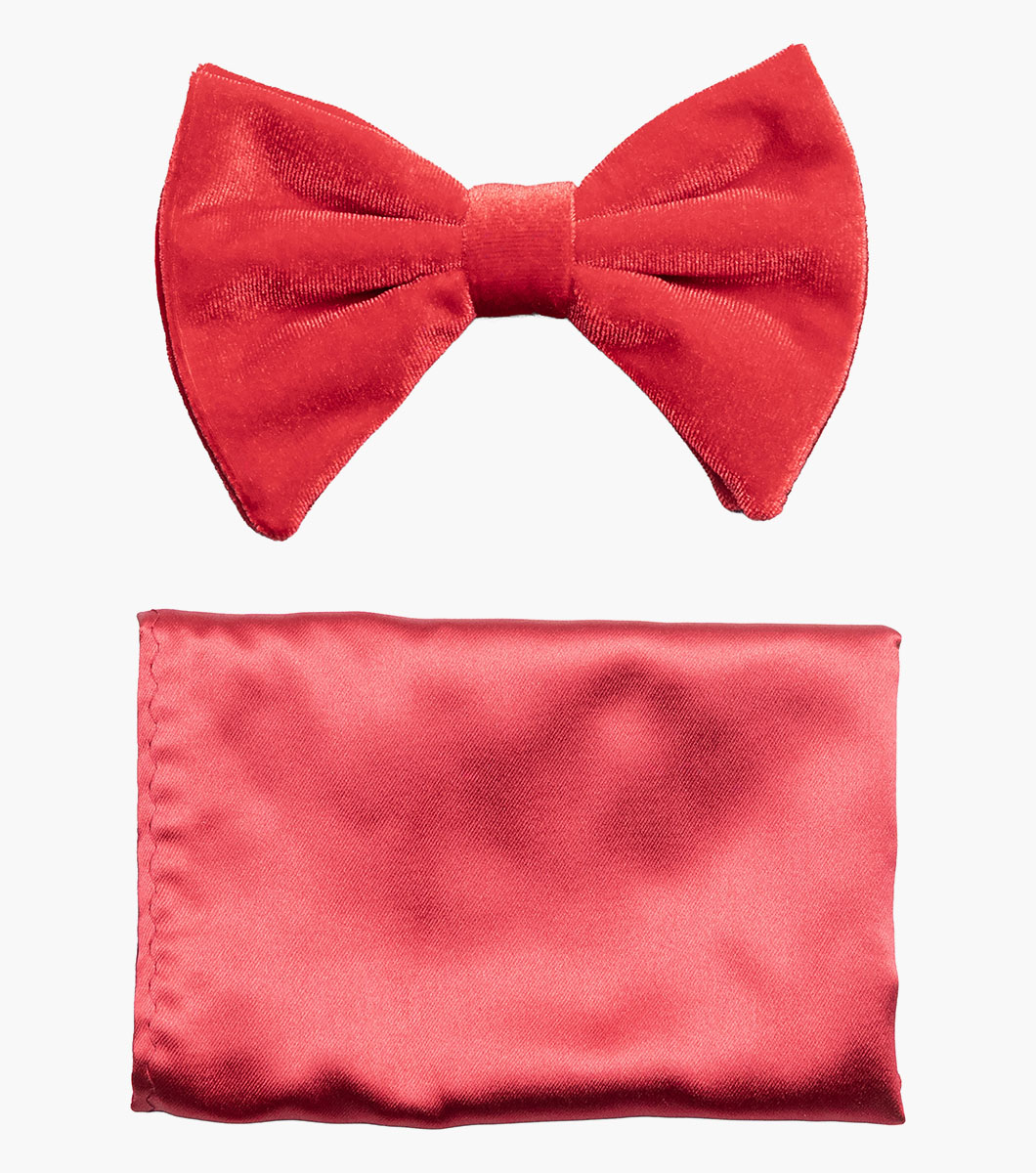 Stacy Adams Spratley Bow Tie & Hanky Set Men’s Ties - Red