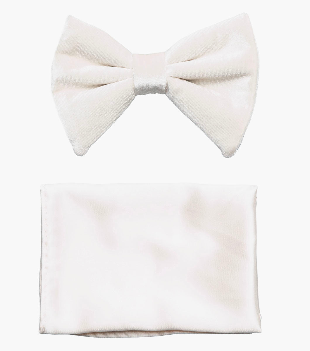 Stacy Adams Spratley Bow Tie & Hanky Set Men’s Ties - Ivory