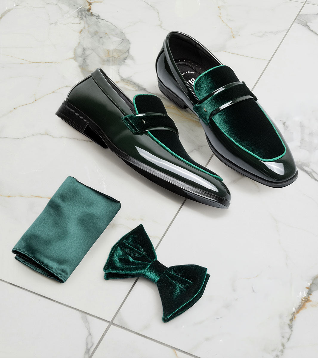 Stacy Adams Spratley Bow Tie & Hanky Set Men’s Ties - Green