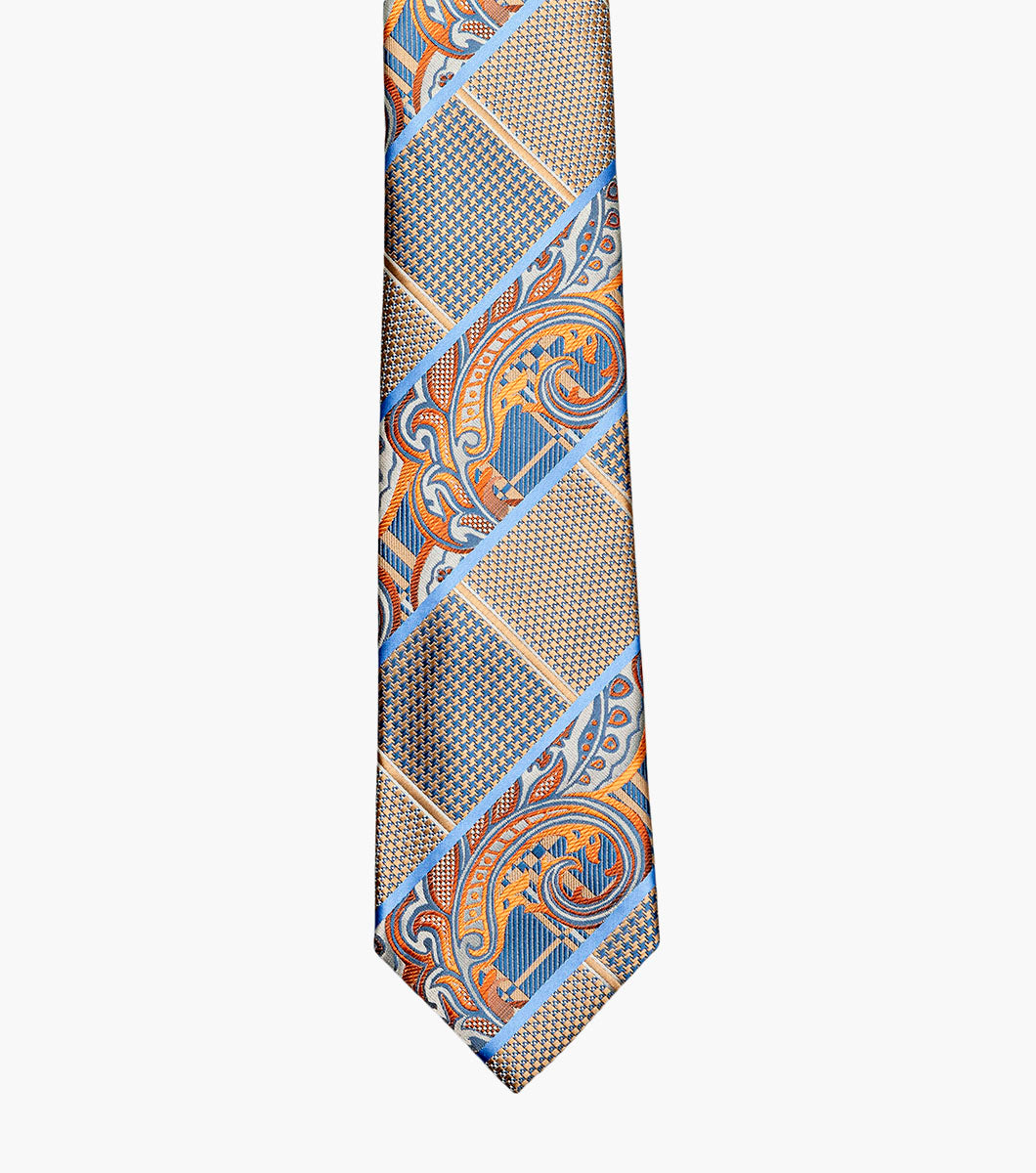 Stacy Adams Leonel Tie & Hanky Set Men’s Ties - Brown Multi