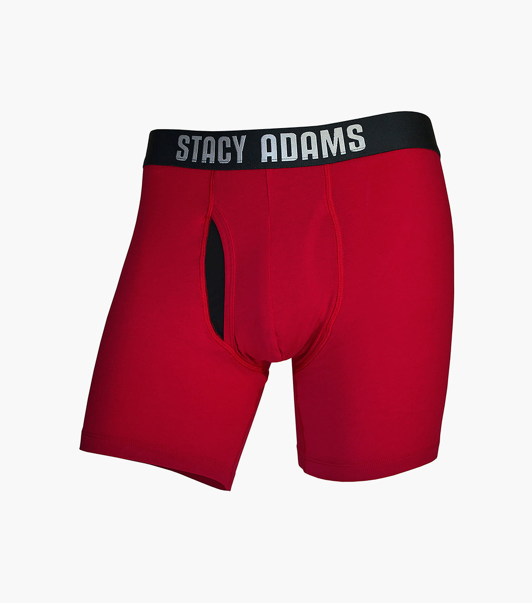 Stacy Adams Boxer Brief Performance Fabric Men’s Loungewear - Red