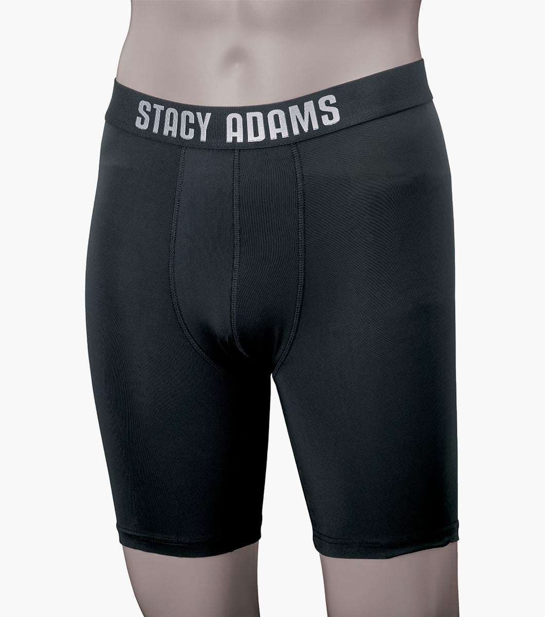 Stacy Adams Boxer Brief Cycle Short Performance Fabric Men’s Loungewear - Black