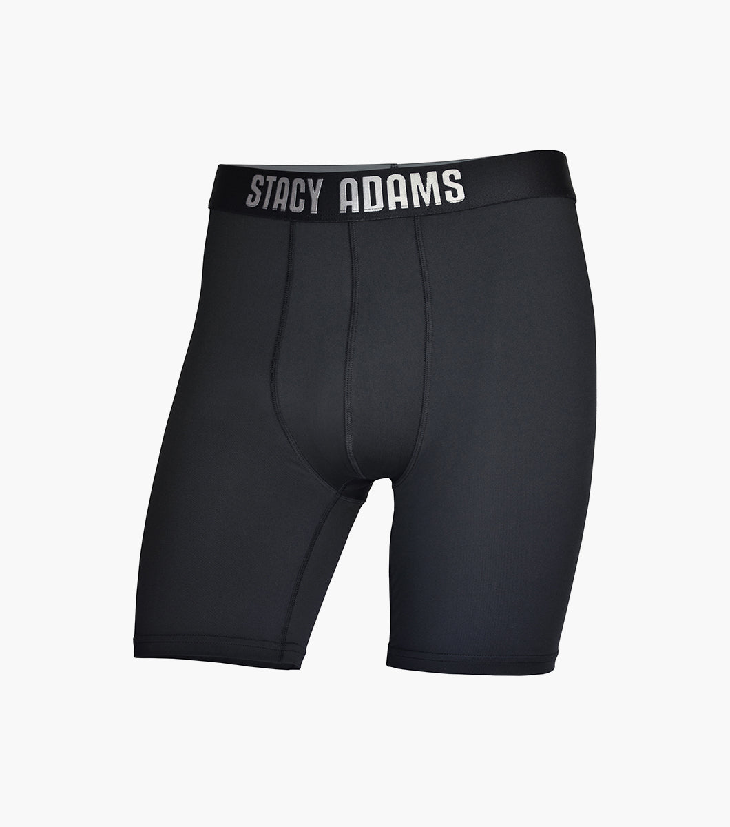 Stacy Adams Boxer Brief Cycle Short Performance Fabric Men’s Loungewear - Black