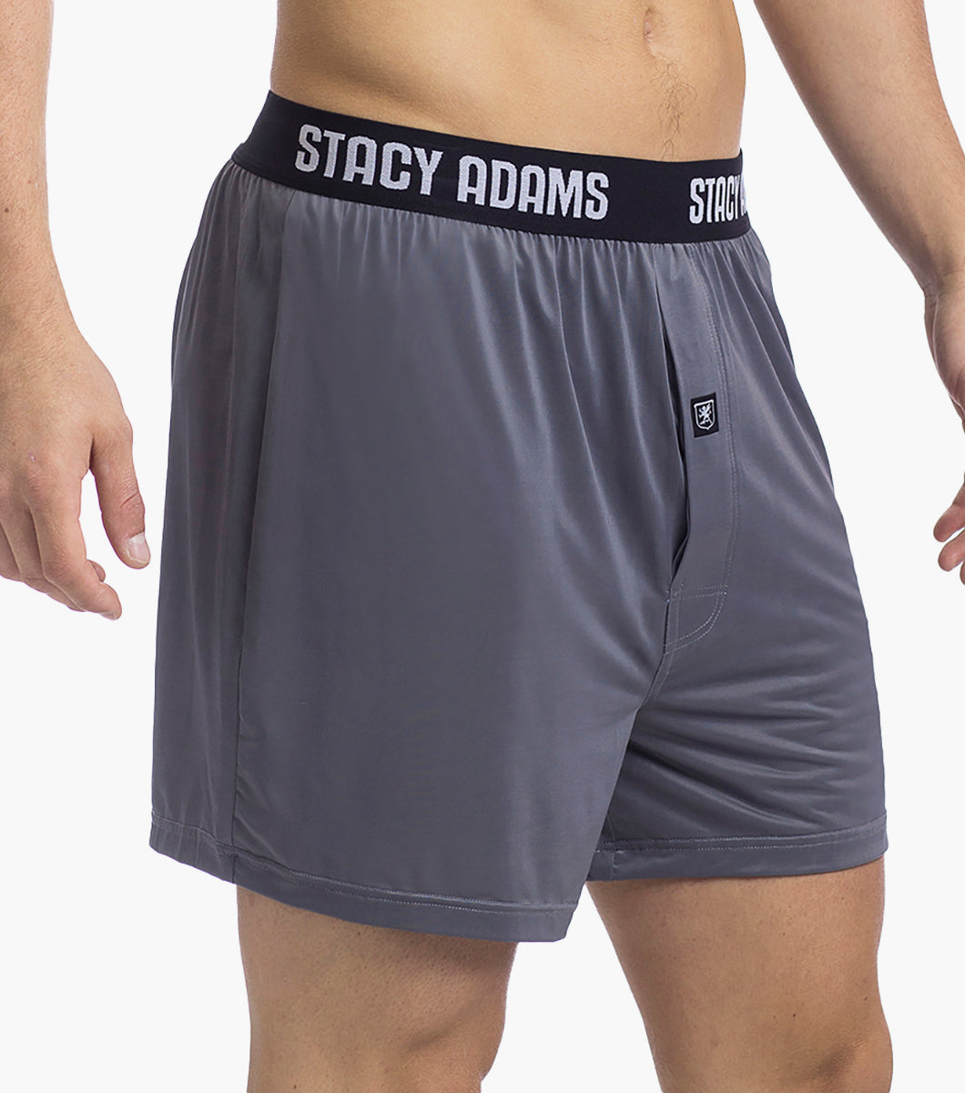 Stacy Adams Boxer Shorts Comfort Stretch Loungewear Men’s Loungewear - Gray