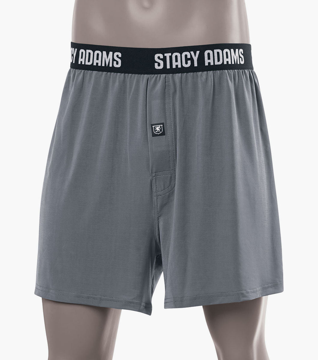 Stacy Adams Boxer Shorts Comfort Stretch Loungewear Men’s Loungewear - Gray