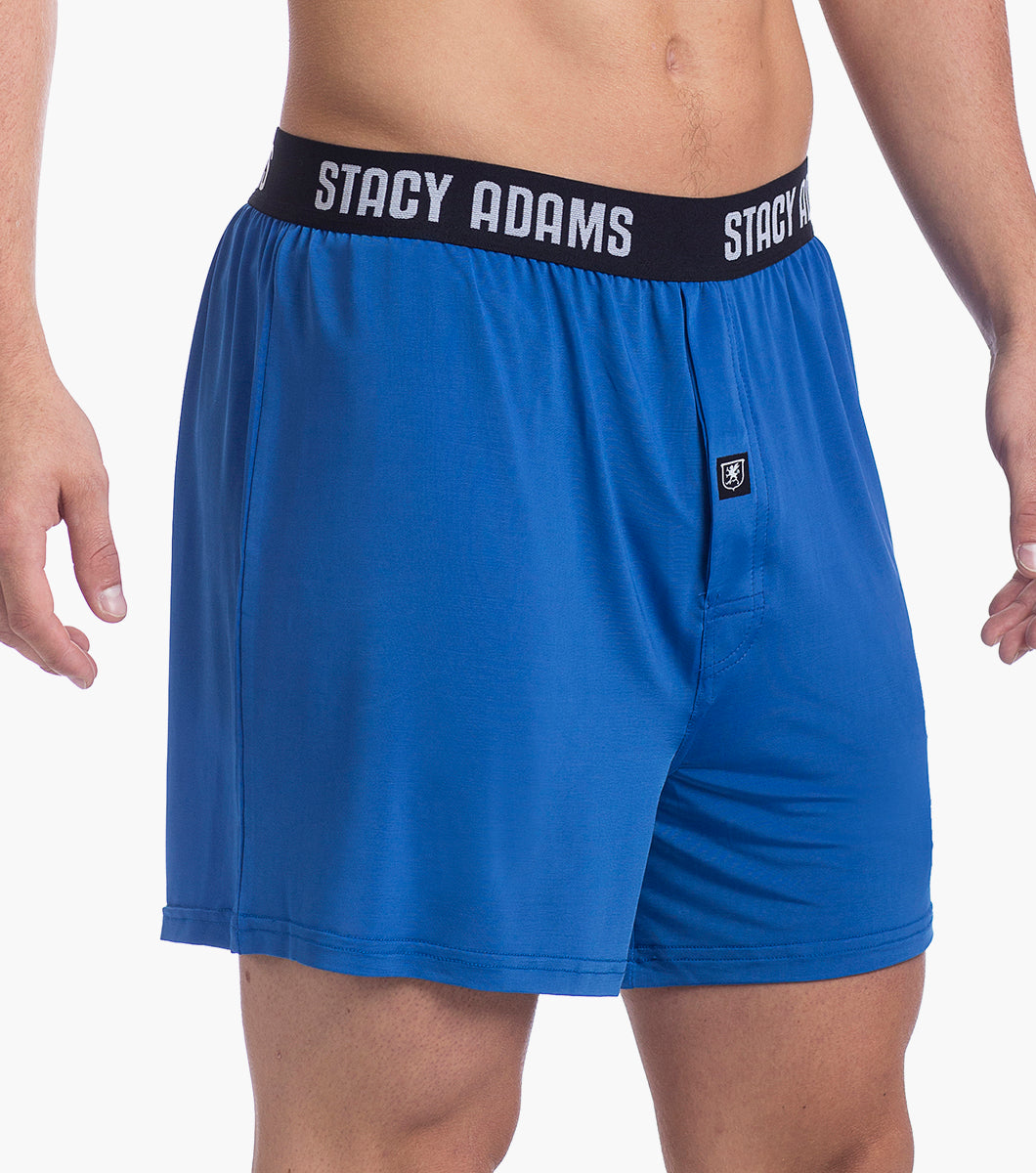 Stacy Adams Boxer Shorts Comfort Stretch Loungewear Men’s Loungewear - Blue