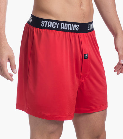 Stacy Adams Boxer Shorts Comfort Stretch Loungewear Men’s Loungewear - Red