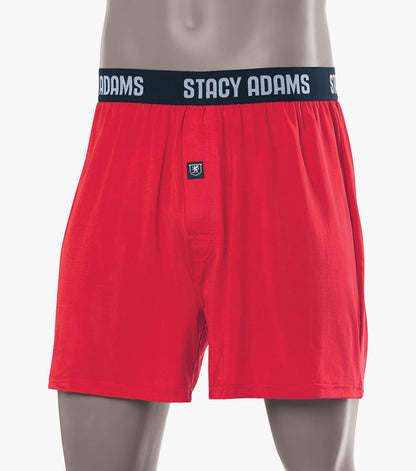 Stacy Adams Boxer Shorts Comfort Stretch Loungewear Men’s Loungewear - Red