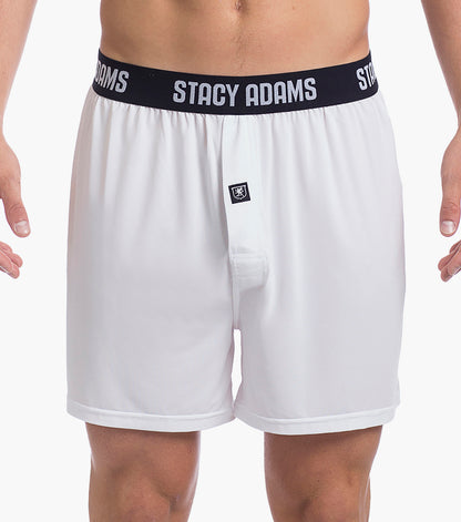 Stacy Adams Boxer Shorts Comfort Stretch Loungewear Men’s Loungewear - White