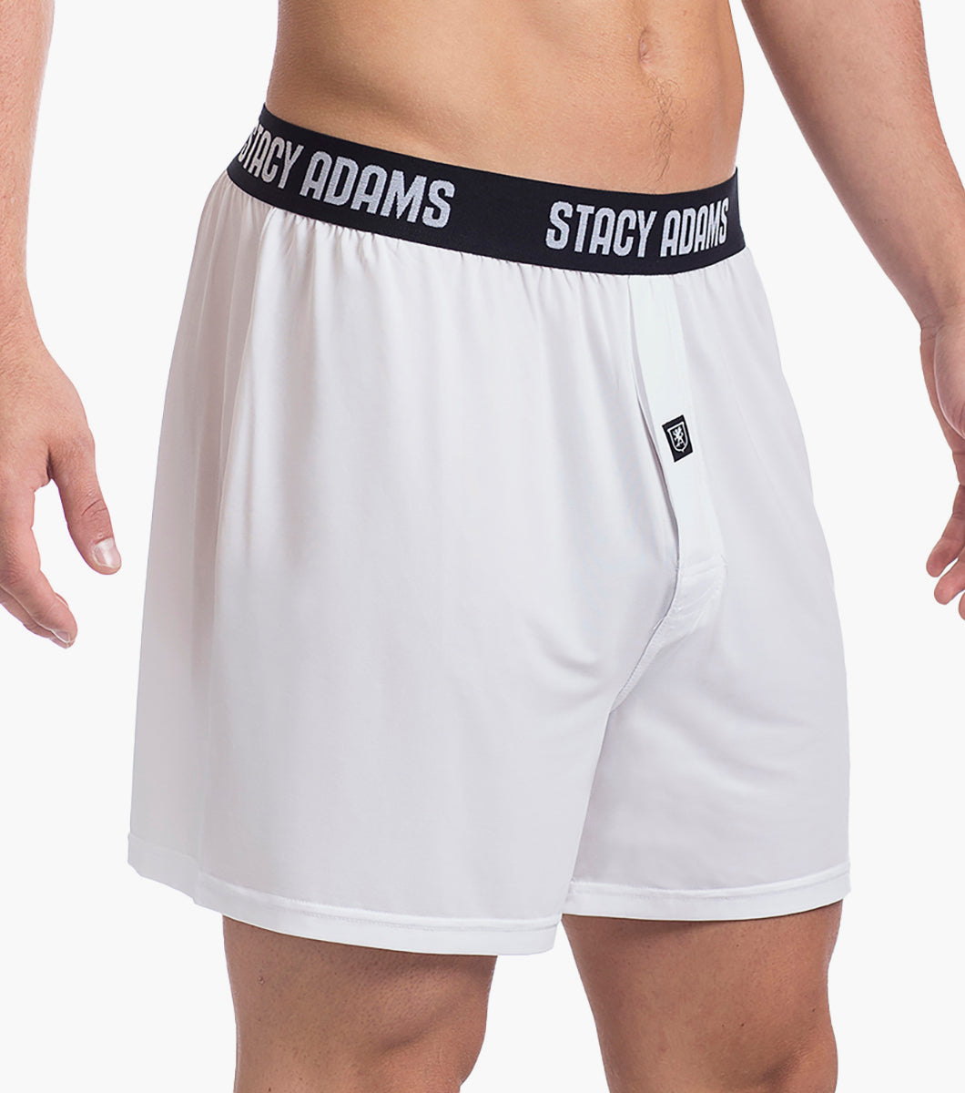 Stacy Adams Boxer Shorts Comfort Stretch Loungewear Men’s Loungewear - White