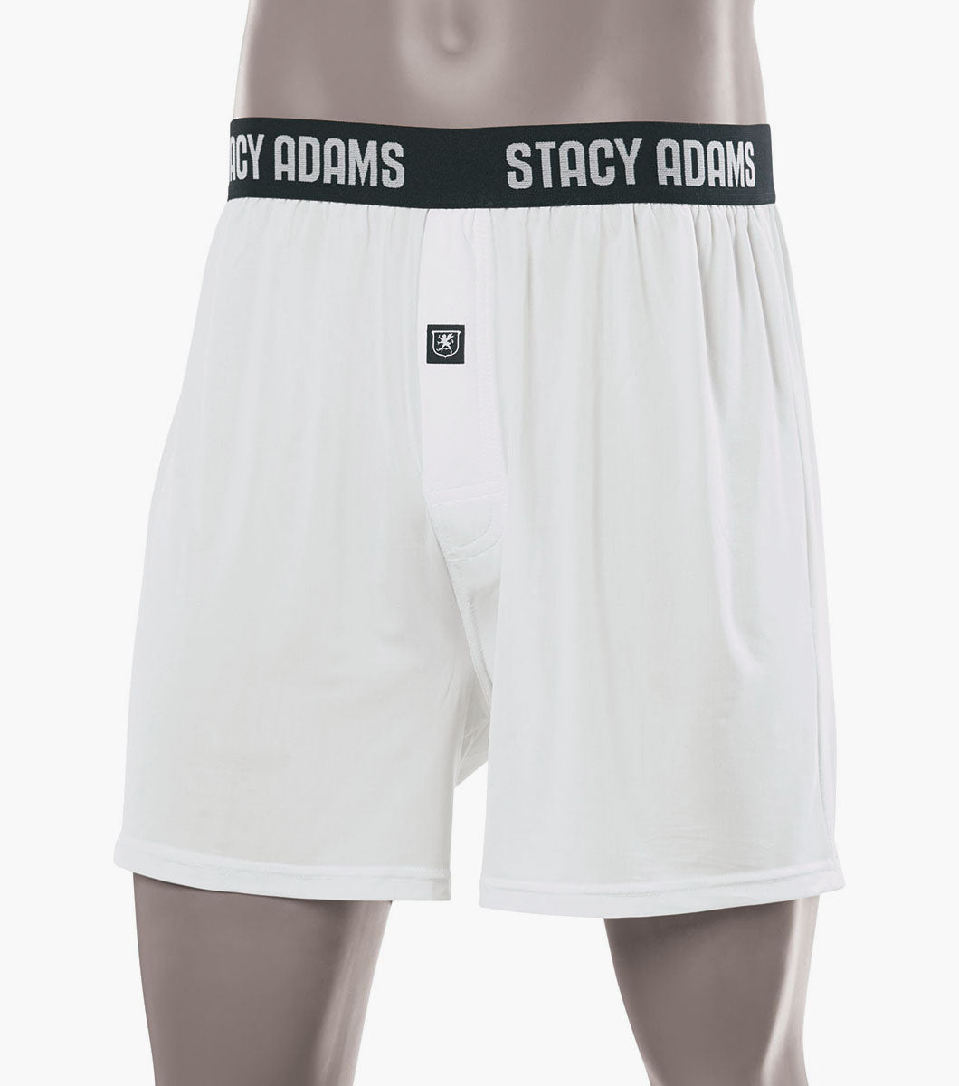 Stacy Adams Boxer Shorts Comfort Stretch Loungewear Men’s Loungewear - White