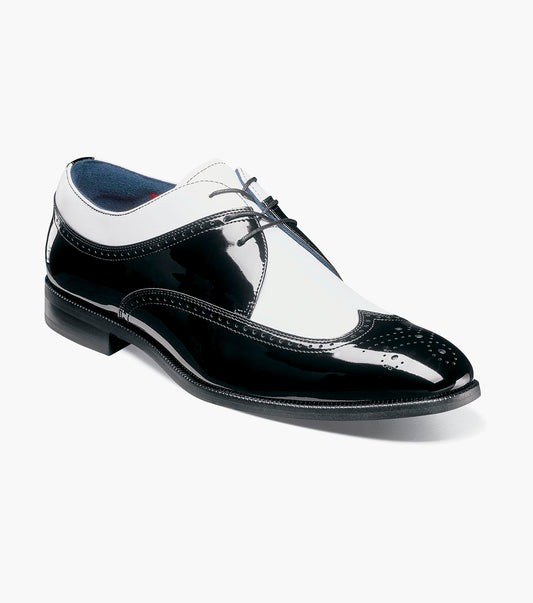 Stacy Adams Dayton II Wingtip Oxford Clearance Men’s Shoes - Black w/White