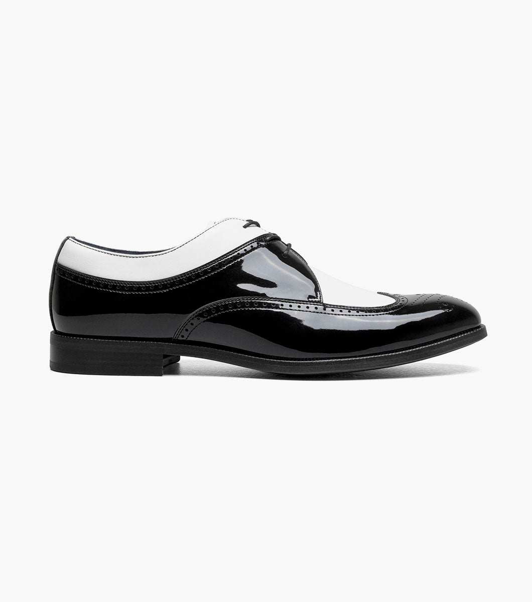 Stacy Adams Dayton II Wingtip Oxford Clearance Men’s Shoes - Black w/White