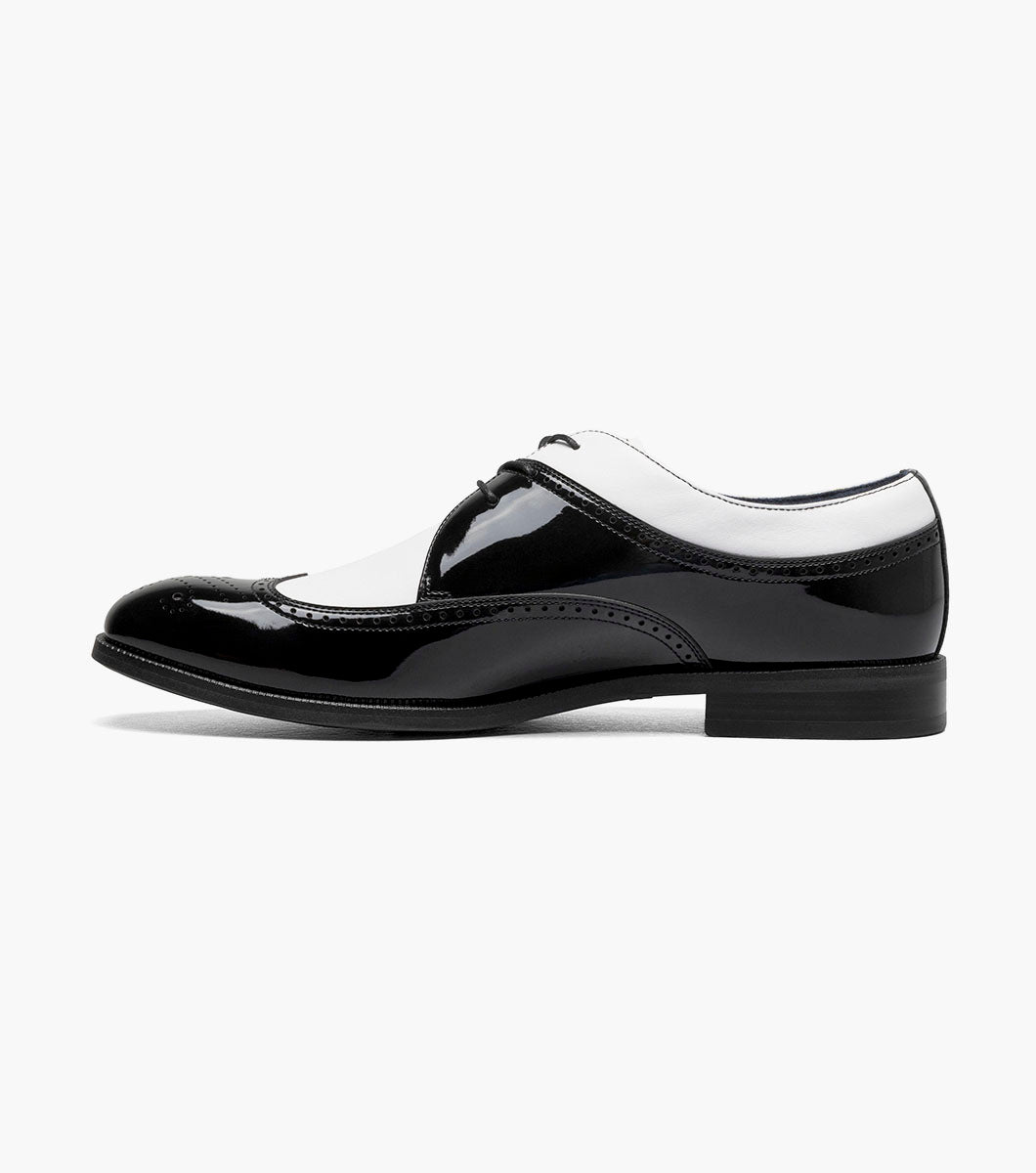 Stacy Adams Dayton II Wingtip Oxford Clearance Men’s Shoes - Black w/White